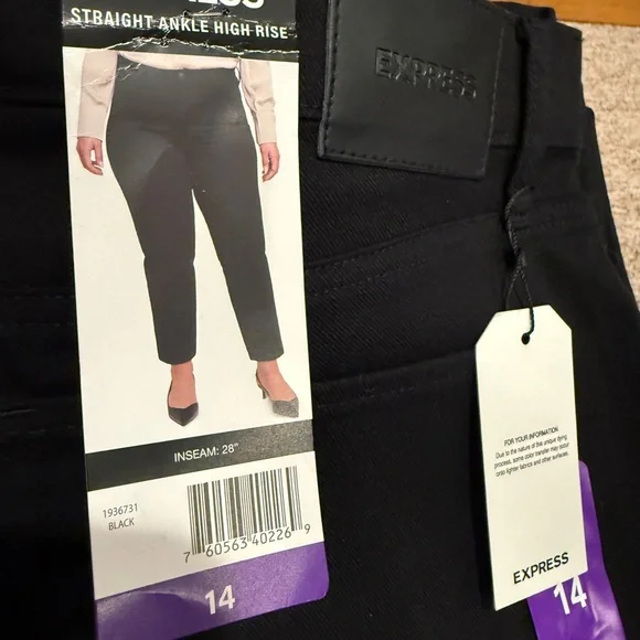 Express Black Straight Ankle Pants - Picture 2 of 4